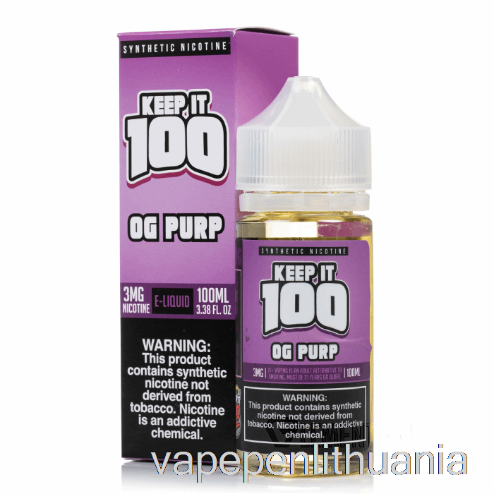 Og Purp - Laikykite 100 - 100 Ml 3mg Vape Skysčio